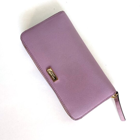 Kate Spade New York Lavender Continental Zip Saffiano Leather Wallet - Picture 10 of 11